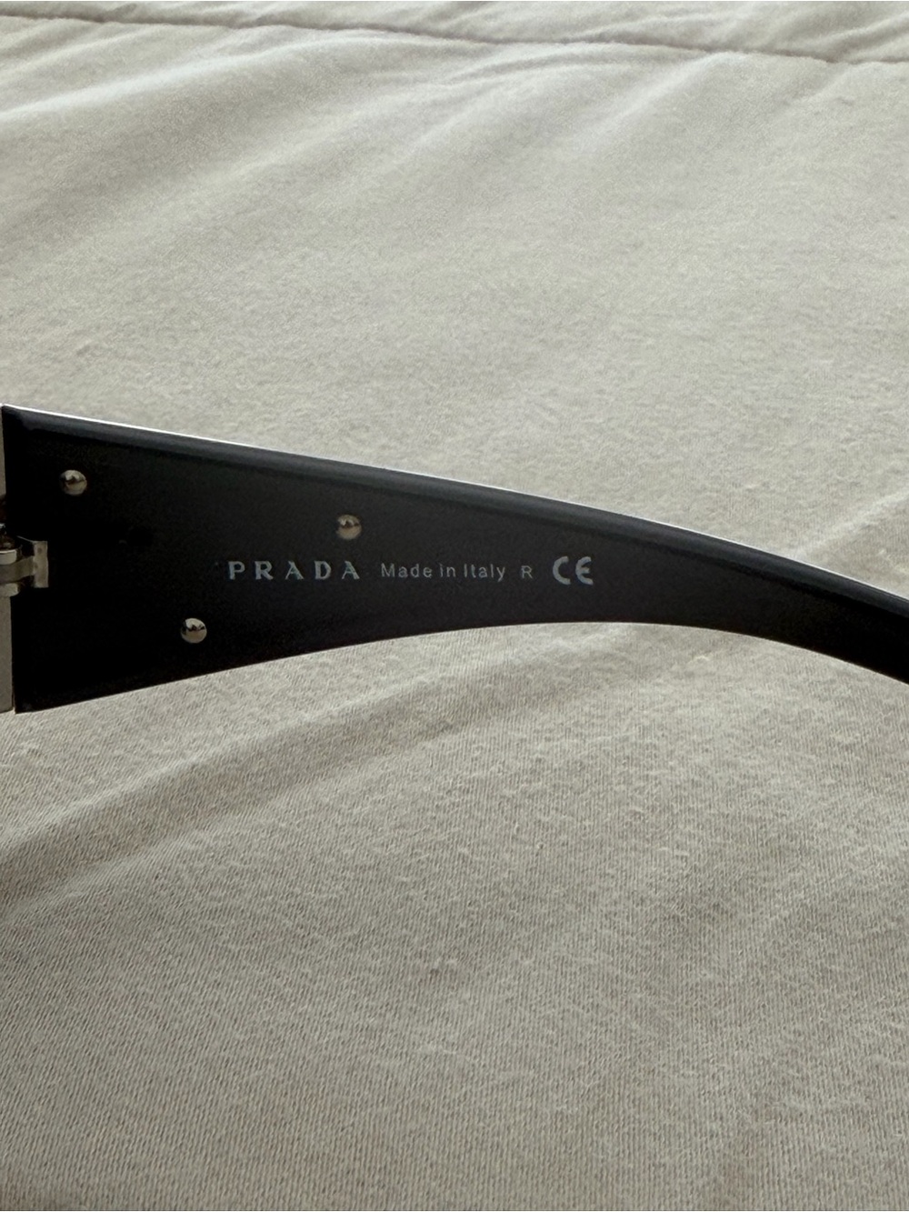 Prada Silver Frame Black Lens Shield Sunglasses Y2K w/Box and Case Cloth - Picture 7 of 10